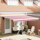 Retractable Awning Red and White 400 x 300 cm Fabric and Metal 3330555
