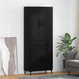 Highboard with Drawer 2 pcs Black Oak Engineered Wood 3416200