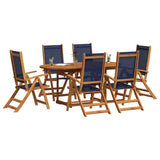 7 Piece Garden Dining Set Solid Wood Acacia and Textilene 3279309