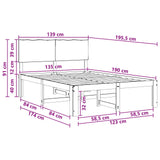 Double Bed Frame with Headboard ROSTOCK White 135 x 190 cm 3405442