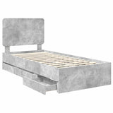 Bed Frame with Drawer Concrete Grey 100 x 200 cm Engineer Wood 3412626