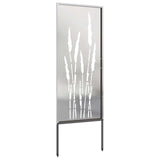 Garden Privacy Screen Floral Silver 50 x 140 cm Stainless steel 876312