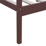 Bed Frame Dark brown Solid Pine wood Single Durable Bed Frame 322054