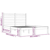 3103669 Bed Frame without Mattress White Solid Wood 200x200 cm