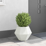 Planter White 50 x 50 x 40 cm Steel 884054