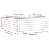 Garden Planter White 70x70x26.5 cm Solid Wood Pine 847304