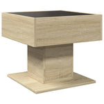 ZNTS Coffee Table with LED Sonoma Oak 50x50x45 cm Engineered Wood 847527