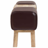 Bench 110 x 30 x 45 cm Real Leather Dark Brown 42042121