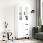Highboard White 69.5x34x180 cm Engineered Wood 3198681