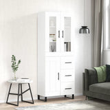 Highboard White 69.5x34x180 cm Engineered Wood 3198681