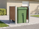 Garbage Bin Fence Brown 85 x 85 x 115 cm Aluminium and WPC 42039181