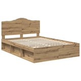 Bed Frame Artisian Oak 160 x 200 cm Solid Pine Wood 3413289