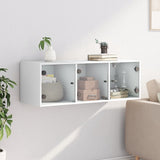 Wall Cabinet with Glass Doors White 102x37x35 cm 836511