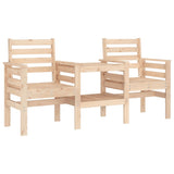 Garden Bench with Table 2-Seater Solid Wood Pine 825156