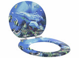 Soft-Close Toilet Seat 2 pcs Blue 44 x 38 cm MDF board 3414536