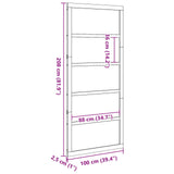 Barn Door Wax Brown 100 x 2.5 x 208 cm Solid Pine Wood 42047137
