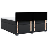 Box Spring Bed with Mattress Black 180x200 cm Faux Leather 3286132