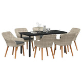 Dining Set Light grey Poly rattan 3261716