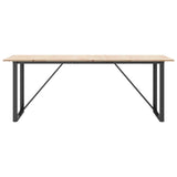 ZNTS Dining Table O-Frame 200x100x75 cm Solid Wood Pine and Cast Iron 3282679