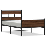 Bed Frame without Mattress Brown Oak 100x200 cm Engineered Wood 4017339