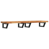 Basin Shelf Wall Mounted Steel and Solid Wood Acacia 3302751