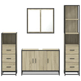 4 Piece Bathroom Furniture Set Sonoma Oak Engineered Wood 3301251