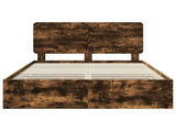 Bed Frame with Drawer Smoked Oak 160 x 200 cm Engineer Wood 3412578