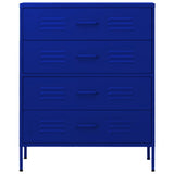 Chest of Drawers Navy Blue 80x35x101.5 cm Steel 336199