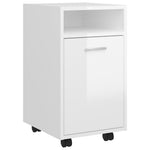 ZNTS Side Cabinet with Wheels High Gloss White 33x38x60 cm Engineered Wood 803053