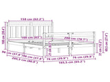 Bed Frame with Headboard Wax Brown 160 x 200 cm 3418134