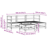 Garden Lounge Set 5 pcs Wax Brown Solid Pine Wood 3418078