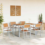 Garden Dining Set 7 pcs Grey and brown 140 x 80 x 75 cm 3284368