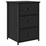 Bedside Cabinet Black Oak 40 x 36 x 60 cm Solid Reclaim Wood 871261