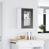 Kitchen Wall Cabinet with Glass Door Kalmar Black Engineered Wood 853528