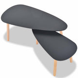 244732 Coffee Table Set 2 Pieces Solid Pinewood Black