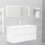 ZNTS Sink Cabinet with Built-in Basin High Gloss White Engineered Wood 3071573