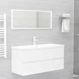 ZNTS Sink Cabinet with Built-in Basin High Gloss White Engineered Wood 3071573