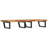 Basin Shelf Wall Mounted Steel and Solid Wood Acacia 3302867
