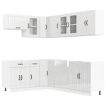 ZNTS 11 Piece Kitchen Cabinet Set Lucca Gloss White Engineered Wood 3314893