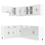 ZNTS 11 Piece Kitchen Cabinet Set Lucca Gloss White Engineered Wood 3314893