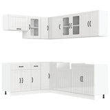 11 Piece Kitchen Cabinet Set "Lucca" Gloss White Engineered Wood 3314893