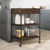 Kitchen Trolley Brown Oak 60x48x89.5 cm Engineered Wood 842375