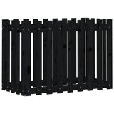Garden Raised Bed with Fence Design Black 100x50x70 cm Solid Wood Pine 832484
