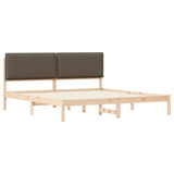 Bed Frame with Upholstered Headboard Taupe 180 x 200 cm 877822