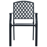 Stackable Garden Chair Set 7 pcs Anthracite Powder-coated Steel 3283771
