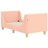 Toddler Bed Frame with Headboard Pink 70 x 140 cm Sheep Fabric 42010845