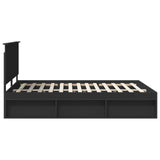 Bed Frame with Headboard Black 150 x 200 cm Solid Pine Wood 3410993