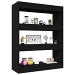 ZNTS Book Cabinet/Room Divider Black 80x30x103 cm Engineered wood 811701
