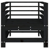 Garden Chairs 2 pcs Black Solid Wood Pine 825629