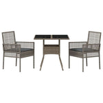 Garden Dining Set 3 pcs Grey Poly rattan 3334927